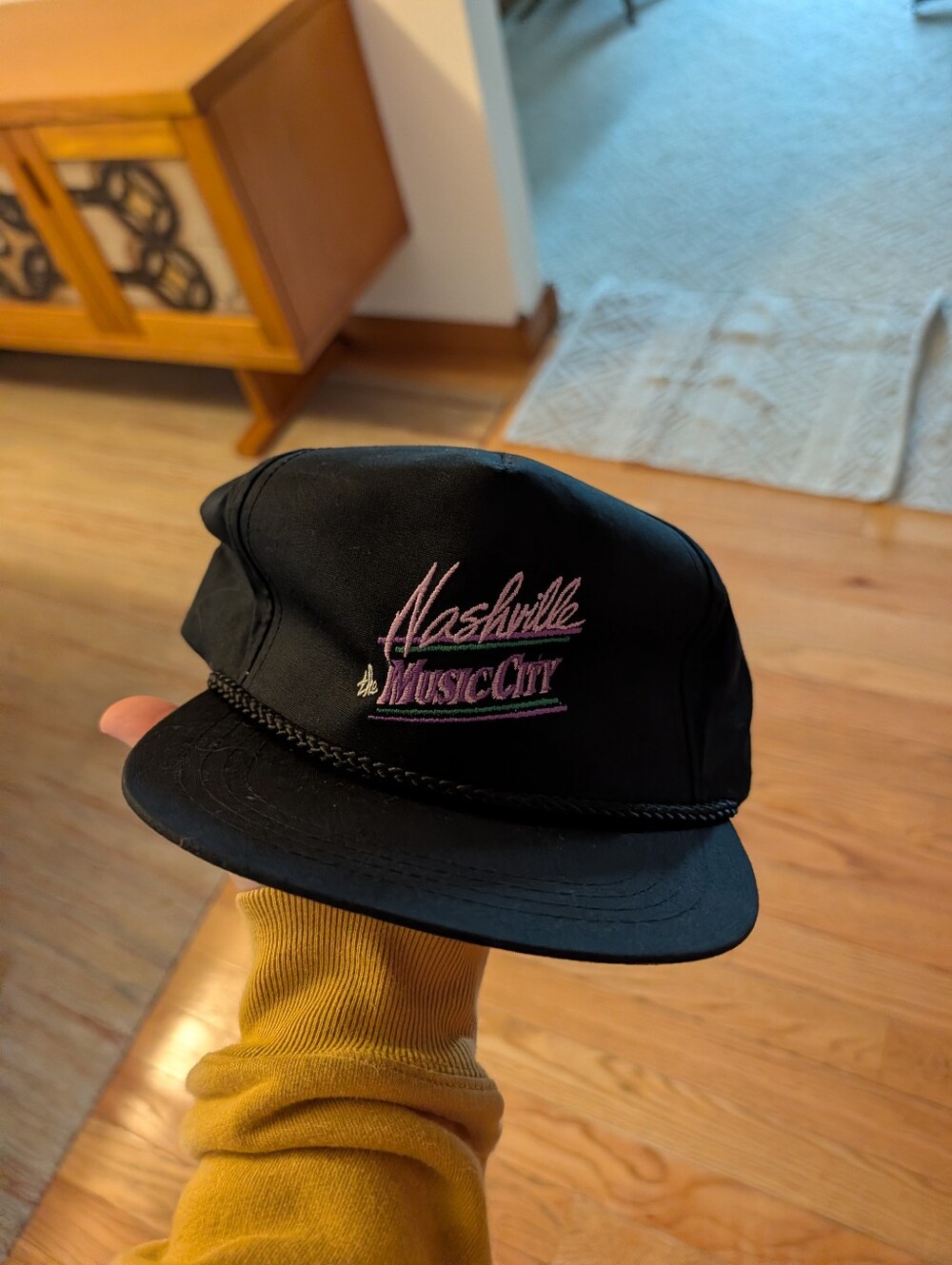 Vintage 80s Nashville Music City Country Music Snapback Hat Dad Hat Cap Vtg